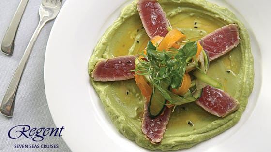 Tuna Tartare on Avocado Salad at Prime 7 - Regent Seven Seas Cruises