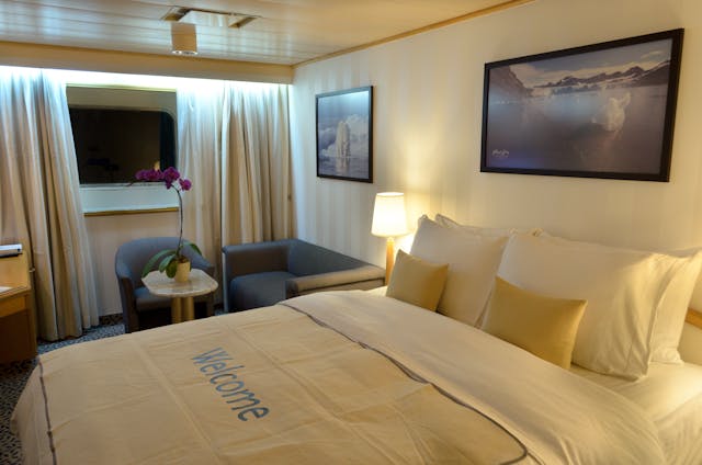 The stateroom's picture window provided plenty of viewing opportunities.